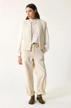 Gilet sans manches Aster Creme