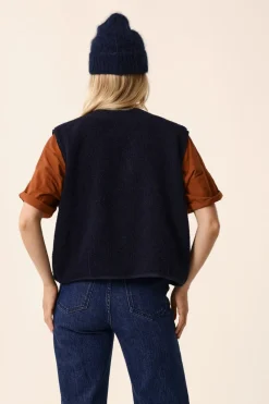 Veste maille sans manches Zlata Marine
